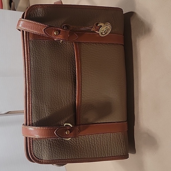 Vintage Dooney & Bourke Taupe Pebbled Leather Satchel / Shoulderbag / Purse - Picture 9 of 14